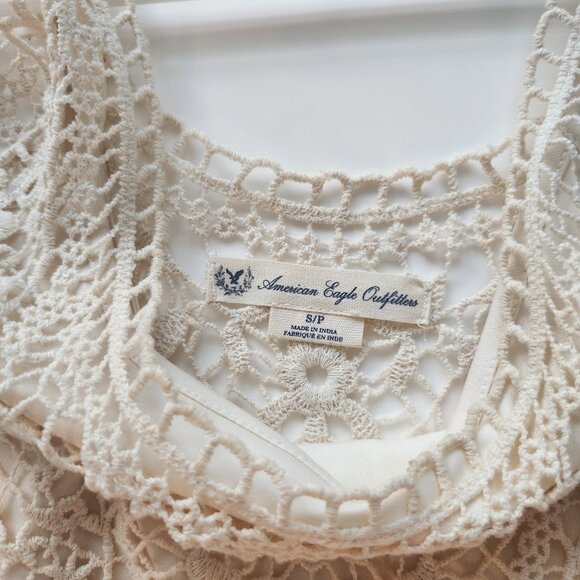 Gorgeous Layered Lace Dress with Lining Slip Beige American Eagle - Picture 3 of 7